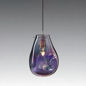 Iridescent Soap-Bubble Glass Pendant – 5 Colors Ø23xH29cm, E27 thumbnail-3