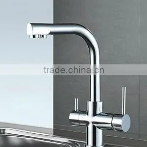 Dual Handle Chrome 3 Way Kitchen Mixer Faucet thumbnail-1