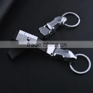 Latest Leather Key Ring Holiday Gifts Leopard Jaguar Head Car Keychain thumbnail-1
