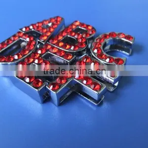 18mm Slide Letters With Red Rhinestones thumbnail-2