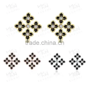 Newest Fashion Petal Crystal Earring Flower Jewelry Earring thumbnail-1