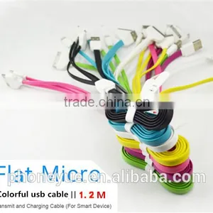 Colorful Flat 1.2m 3 In1 Charging Usb Cable for Iphone and for Samsung thumbnail-1