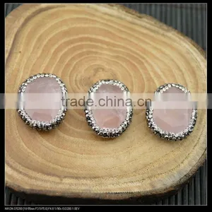 Wholesale LFD-0032B Natural Druzy Agate Pave Rhinestone Crystal Connector Beads For Making Bracelet Jewelry Finding thumbnail-3