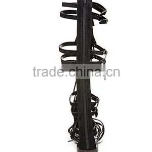 New Style Women Genuine Leather Gladiator Sandal Lace up Flat Knee High Sandal Boots thumbnail-6