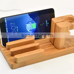 2016 New Arrival Luxury Bamboo Material Stand Holder for Apple Watch Iphone Ipad thumbnail-5
