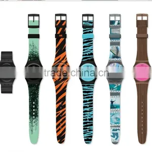 Fashion PVC Band Plastic Watch for Promotion Plastic Ladies Watch Custom Printed Strap Womens Full Printed Plastic Watch thumbnail-1