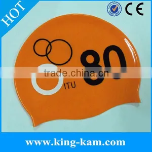 Orange Adult Silicone Cap With Number Printing Quality Choice thumbnail-1