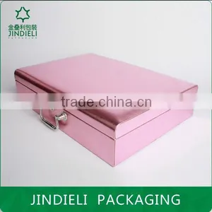 Luxury Set Pink Leather Cosmetic Box Packaging thumbnail-1