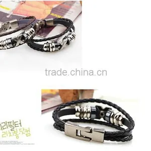 >>hot Selling Wholesale Beaded DIY Leather Bracelet With X Letter / thumbnail-3