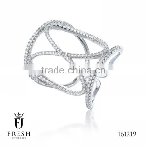 Fashion 925 Sterling Silver Ring - 161219 , Wholesale Silver Jewellery, Silver Jewellery Manufacturer, CZ Cubic Zircon AAA thumbnail-1