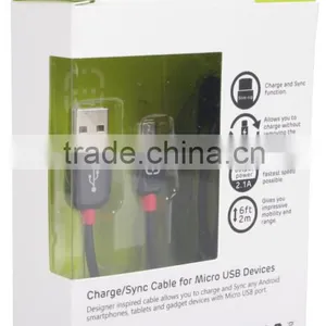 Walnut 1.2m Length Black Micro USB Cable for Universal Phone thumbnail-5