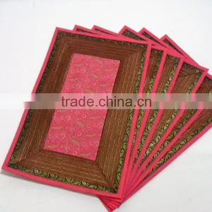 Indian Silk Table Runner With Placemats and Coaster in Pink Color Size 16*62 thumbnail-3