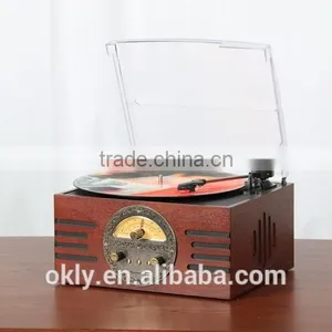 Antique Record Player 3 Speed Turntable USB SD Radio Player With Stereo Speakers thumbnail-1