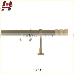 F120136 Metal Iron Aluminium Stainless Steel Brass Plated Plain Twisted Extensible Telescopic Square Curtain Pole thumbnail-1