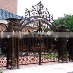 Modern Fashionable Wrought Iron House Gate Designs thumbnail-3