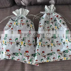 Satin Christmas Drawstring Bag thumbnail-1