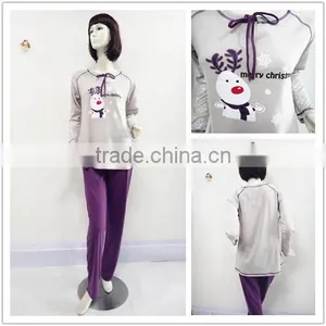 Leisure Simple Cute Snowman Pajamas Women thumbnail-1