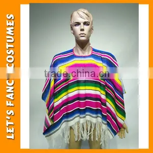 Wholesale Discount Colorized Knitted Cashmere Mexico Party Adult Poncho PGPF0023 thumbnail-3