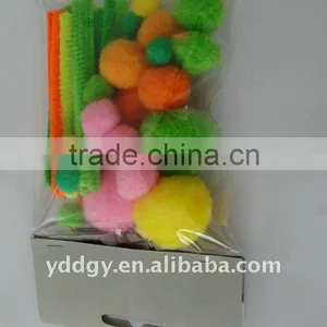 Acrylic Pom Poms & Chenille Stems for Diy Crafts thumbnail-1