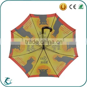 Fashion Heat Transfer Printing Fiberglass Frame Automatic Straight Umbrella thumbnail-2