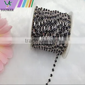 15 FEET 5Yard SS12 3mm Purple Crystal Silver Plated Rhinestone Chain Trims Cup Chain Wedding Garments Decoration YSCHC1027 thumbnail-6