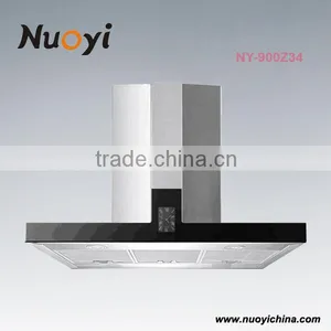 Nuoyi Hot Selling CE Certified Luxury Tempered Glass 90cm Angled Kitchen Chimney Hood thumbnail-5