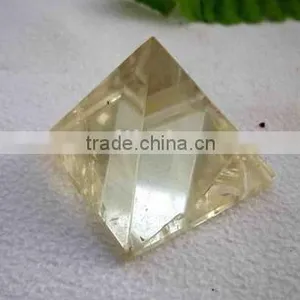 Natural Rock Citrine Crystal Pyramid thumbnail-1