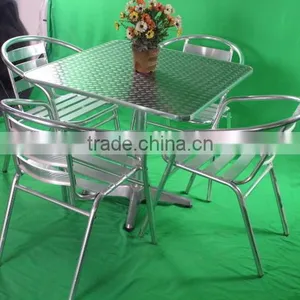 Cheap Restaurant Furniture Cast Aluminum Chair With Stainless Steel Table YC001 YT2 thumbnail-6
