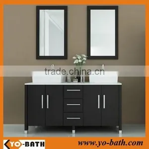 60 Inch Porcelain Double Vessel Sink Vanity Set thumbnail-1