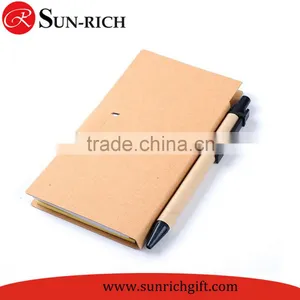 Custom Eco-friendly Craft Paper Cover A6 Sticky Pad With Pen Sticky Notes Gift Set thumbnail-2