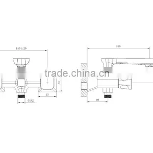 2016 Wall Mounted Double Handle Hot and Cold Shower Faucet 76 3101 thumbnail-2