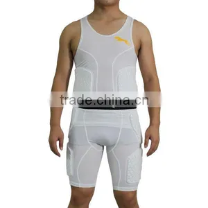 Whtie Football Padded Compression Wear Sleeveless thumbnail-1