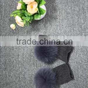 Factory Price Women's Leather Gloves With Rex Rabbit Fur/black Gloves thumbnail-3