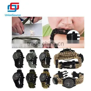 Paracord Bracelet,with Watch Compass and Fire Stone,buckle With Flint and Whistle thumbnail-6