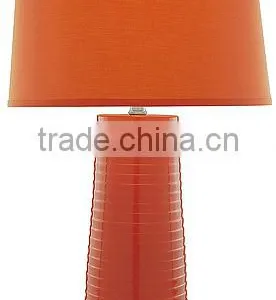 11.21-15 Need a Touch of Color in an Otherwise Plain Room Red Ceramic With a Fabric Shade Contemporary Table Lamp thumbnail-1