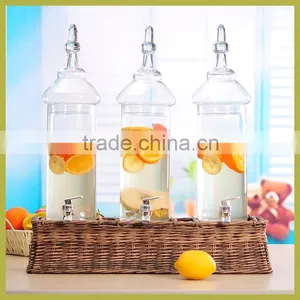 Wholesale Glass Juice Dispenser With Willow Stand thumbnail-1