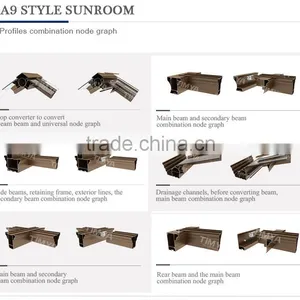 2015 China Aluminum Sunroom Designs Commercial Greenhouse for Sale thumbnail-3