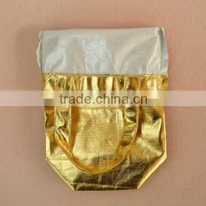 Silver Metallic Drawstring Pouch thumbnail-1