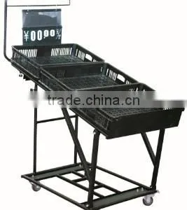 600*400*100mm RH-VFB01 Plastic Hollow Out Basket for Vegetable & Fruit Rack for Sale thumbnail-2