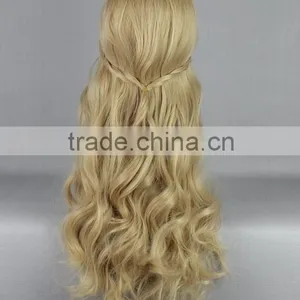 Synthetic Ash Blonde Anime Cosplay Wig Two Braid Long Curly Wig N421 thumbnail-2