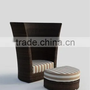 Hotel Outdoor Furniture Rattan Material Sofa Set With Ottoman 4307 thumbnail-1