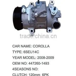 Auto ac Compressor for TOYOTA COROLLA 6SEU14C 447260-1493 thumbnail-1