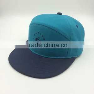 Wholesale Custom Design Your Own Logo 7 Panel Bule Snapback Hat With Embroidery thumbnail-5