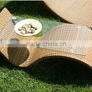 Modern Double Rattan Sun Lounge Wicker Outdoor Lounge Furniture thumbnail-1