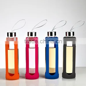 Portable High Borosilicate Glass Silicone Travel Bottles 500ml N6346 thumbnail-2