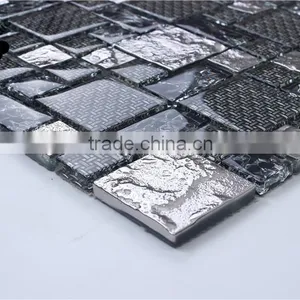 SMJ07 Ancient Style Interior Decoration Material Metal Mosaic Mix Glass Mosaic Laminated Mosaic Tiles thumbnail-4