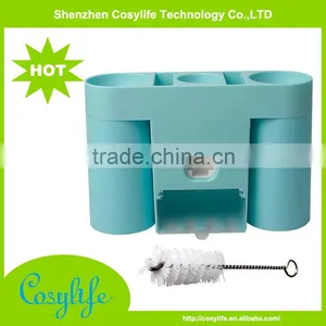 Plastic Material High Quality Automatic Toothpaste Dispenser Toothbrush Holder for Bathroom thumbnail-1