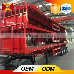 Double Use 40ft Tri-axle Twisted Lock Flatbed Trailer thumbnail-2