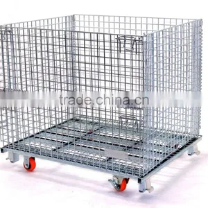 Galvanized Iron Wire Mesh 6mm Stackable Lockable Metal Storage Cage thumbnail-2
