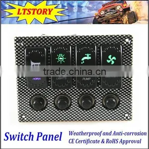 New Car Boat Marine LED Rocker Switch Panel 4Gang thumbnail-1